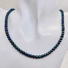 Load image into Gallery viewer, Fresh Water Pearls 16" Strand | Round | 4mm | Peacock Blue | 90 Pearls |