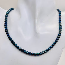 Load image into Gallery viewer, Fresh Water Pearls 16&quot; Strand | Round | 4mm | Peacock Blue | 90 Pearls |
