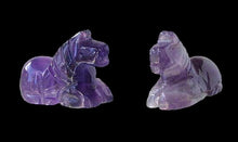 Load image into Gallery viewer, Adorable! 2 Carved Amethyst Horse Pony Animal Beads | 20x15x9mm | Purple
