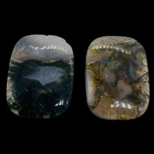 Load image into Gallery viewer, Moss Agate, Flat Rounded Rectangle Pendant Beads | 40x30x8mm| Black, White | 2 |