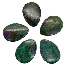Load image into Gallery viewer, Ruby Zoisite Tear Drop Beads | 30x21x5mm | Green, Red | 2 Pendant Beads |
