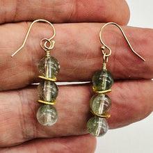 Load image into Gallery viewer, Sparkling Actinolite Quartz 14K Gold Filled Earrings | 1 1/2" long | 1 Pair |