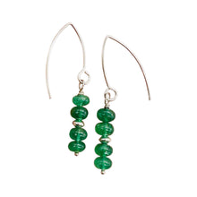 Load image into Gallery viewer, Emerald AAA Gemstone Earrings with Sterling Silver Findings| 3/4" Long |