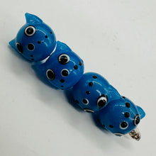 Load image into Gallery viewer, Kitty Cat Ceramic Round Beads | 15mm | Egyptian Blue | 4 Beads |