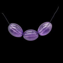 Load image into Gallery viewer, Yummy Natural Amethyst Rice Oval Beads | 10x7mm | 3 Beads | 6202
