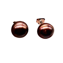 Load image into Gallery viewer, Fresh Water Pearls Silver Post Earrings | 10mm | Rosy Purple | 1 Pair |