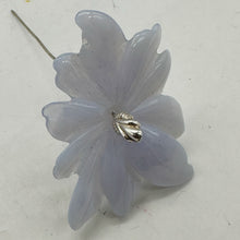 Load image into Gallery viewer, Chalcedony 33ct Hand Carved Flower Pendant Bead | 41x30x5mm | Blue | 1 Flower |