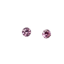 Load image into Gallery viewer, October Birthstone Shine 5mm Pink Cubic Zircon Sterling Silver Earrings