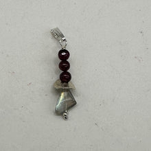 Load image into Gallery viewer, Rhodolite Garnet and Labradorite Sterling Silver Pendant | 1 1/4 inches long |