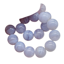 Load image into Gallery viewer, Blue Lace Agate 7" Strand Round Beads | 8mm | Blue | 21 Beads |