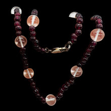 Load image into Gallery viewer, Garnet and Quartz Necklace Solid Sterling Silver Clasp 200022