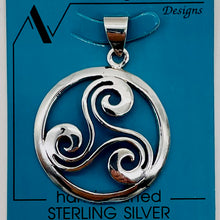 Load image into Gallery viewer, Celtic Triskelion Sterling Silver Charm | 1 1/4" Long | Silver | 1 Pendant |