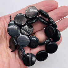 Load image into Gallery viewer, 2 Shimmer Sexy Hypersthene 20mm Coin Beads for Jewelry Making 8988
