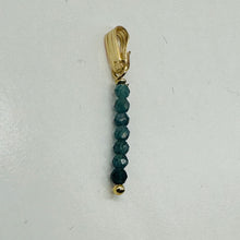 Load image into Gallery viewer, Sapphire AAA Faceted Bead Yellow Gold Pendant | Blue, Dark Blue | 1" Long|