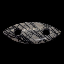 Load image into Gallery viewer, Picasso Jasper Marquis Pendant Bead | 77x32x5mm | Gray Black | 1 Bead |