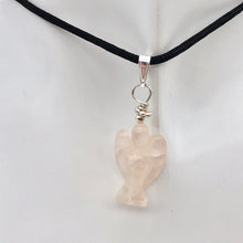 Load image into Gallery viewer, Rose Quartz Angel Pendant Necklace | Semi Precious Stone Jewelry|Silver Pendant