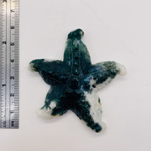 Load image into Gallery viewer, Tree Agate Carved Starfish Pendant Bead | 60x57x12mm | Green White | 1 Bead |