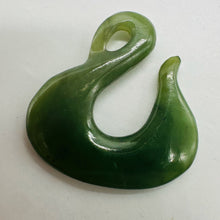 Load image into Gallery viewer, Hand Carved Genuine Jade Maori "Power" Fishhook Pendant Bead