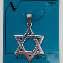 Load image into Gallery viewer, Star of David Sterling Silver Charm | 1 1/4" Long | Silver | 1 Pendant |