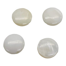 Load image into Gallery viewer, Mother of Pearl Natural Pi Circle Round Beads | 11x3mm | White | 4 Beads |