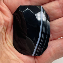 Load image into Gallery viewer, Onyx Flat Faceted Rectangular Pendant Bead | 50x48x14mm | Black White | 1 Bead |