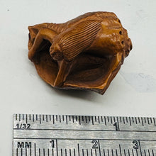 Load image into Gallery viewer, Mermaid in a Nautilus Shell Signed Netsuke Bead | 25x21x14mm | Brown