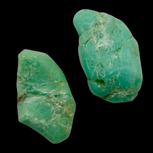 Chrysoprase Natural Nuggets Pendant Beads | 31g | 37x13 to 40x14mm | Green | 2 |
