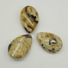 Load image into Gallery viewer, 3 Wild Cat Feldspar Carved Teardrop Twist Pendant Beads 008904