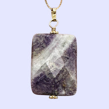 Load image into Gallery viewer, Purple Flower Sodalite Faceted 14K Gold Filled Pendant } 1 3/4" Long| 1 Pendant|