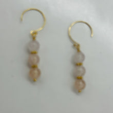 Load image into Gallery viewer, Morganite AA A Beads Rose Gold Earrings | 1" Long | 1 Pair |