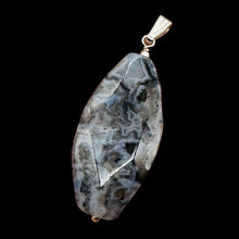 Load image into Gallery viewer, Ocean Jasper Sterling Silver Pendant | 2 1/4" Long | Lavender, Black| 1 Pendant|