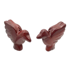 Load image into Gallery viewer, 2 Hand Carved Brecciated Jasper Dove Bird Beads | 25.5x19x5.5mm | Red