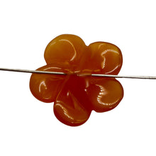 Load image into Gallery viewer, Plumeria! Carved Carnelian Hawaiian Flower Bead | Orange | 25x6mm | 1 Bead |