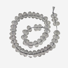 Load image into Gallery viewer, Quartz Clear Faceted Rock Crystal Rondelle Half-Strand | 8x5mm | Clear | 45 Bds|