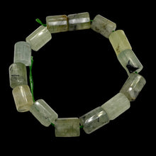 Load image into Gallery viewer, Tourmalated Prehnite Half-Strand Tube Beads | 16x11mm | Green Black | 13 Beads |