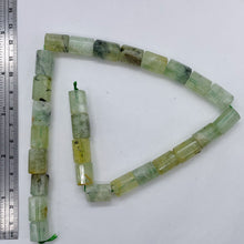 Load image into Gallery viewer, Tourmalated Prehnite Tube Bead Strand | 16x11mm | Green Black | 26 Beads |