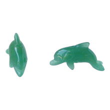 Load image into Gallery viewer, Jumping Carved Green Aventurine Dolphin Beads | 25x11x8mm | Green