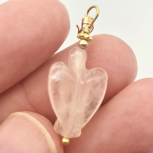 Rose Quartz Angel Pendant Necklace | Semi Precious Stone Jewelry | 14kgf Pendant