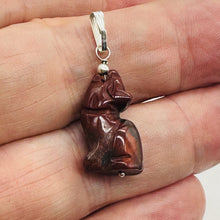 Load image into Gallery viewer, Brecciated Jasper Wolf Pendant Necklace | Semi Precious Stone Jewelry | Silver |
