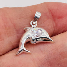 Load image into Gallery viewer, Dolphin Sterling Silver Charm Pendant | 1" Long | Silver | 1 Pendant |