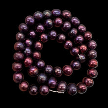 Load image into Gallery viewer, Fresh Water Pearls 16" Strand Near Round Pearls | 8x7mm|Golden Purple| 1 Strand|