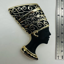 Load image into Gallery viewer, Queen Nefertiti Sterling Silver Headshot Pin | 2.5" | Silver | 1pr Brooch