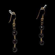 Load image into Gallery viewer, Rhodolite Garnet Faceted 14K Gold Filled Earrings | 1 3/4 inches long |