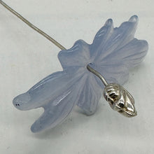 Load image into Gallery viewer, Chalcedony 16ct Hand Carved Flower Pendant Bead| 33X28X5mm| Blue| 1 Pendant Bead