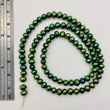 Load image into Gallery viewer, 4-5mm Forest Green Freshwater Pearl 16" Strand 109959