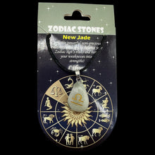 Load image into Gallery viewer, Zodiac Libra New Jade Stone Oval Pendant | 1 1/2" Long | Green | 1 Pendant |