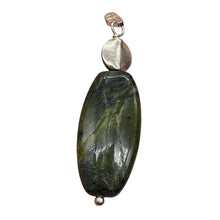 Load image into Gallery viewer, British Columbia Jade Sterling Silver Pendant | Green | 1 3/4" Long | 1 Pendant|