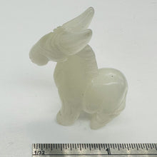 Load image into Gallery viewer, Hand Carved Donkey Burro Stone Animal Statue | 40x35x15mm | Clear, White