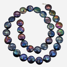 Load image into Gallery viewer, Ebony Rainbow Coin Pearls | 10-12mm | Lavender Blue Pink | 6 Pearls |