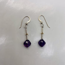 Load image into Gallery viewer, Lilac Faceted Amethyst Sterling Silver Dangle Earrings | 1 1/4" Long | 1 Pair |